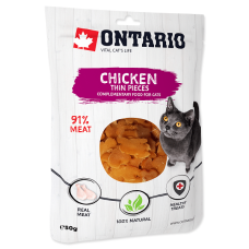 Gardumi kaķiem : Ontario Cat Chicken Thin Pieces 50g.