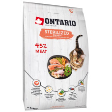 Sausā barība kaķiem : Ontario Cat Sterilised Salmon 6.5kg