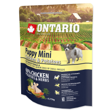 Sausā barība kucēniem - Ontario Dog Puppy Mini Chicken/Potatoes. 0.75kg