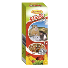 Papildbarība grauzējiem – Avicentra Sticks fruit for small rodents, 2 x 60 g