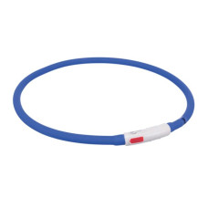 Отражающий ошейник для собак – Trixie Flash light ring USB, silicone, XS–XL: 70 cm/ø 10 mm, royal blue