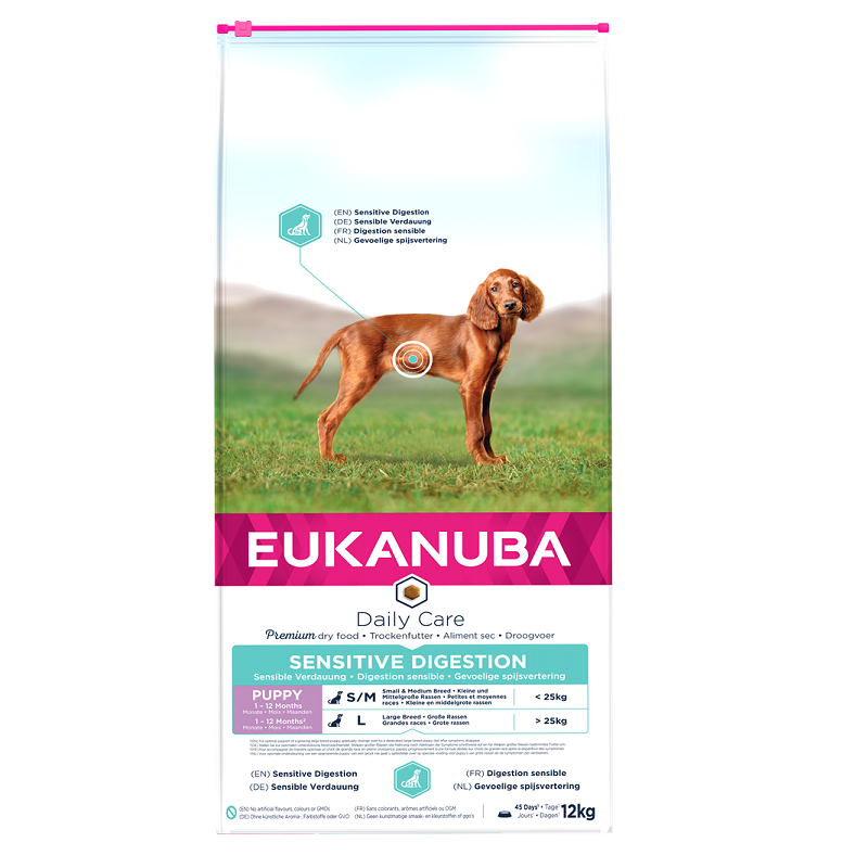Sausa barība kucēniem - Eukanuba Puppy ALL Sensitive Digestion, 12kg