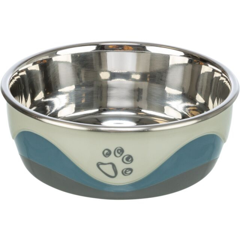 Bļoda dzīvniekiem, metāls - Trixie Stainless steel bowl with silicone, 0.75 l/ø 17 cm
