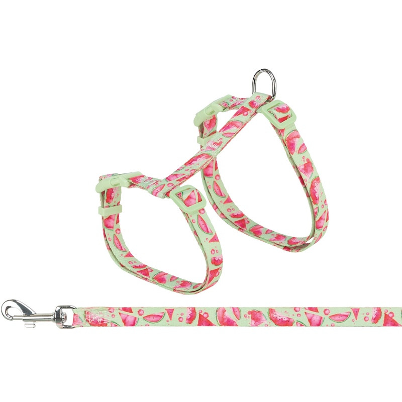 Krūšu siksna ar pavadu kaķiem - Trixie Cat harness with lead, flower power, 35–59 cm/13 mm, 1.20 m, XXL