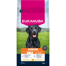 Sausā barība kucēniem - Eukanuba Junior, Large, Chicken 15KG