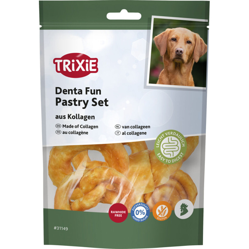 Gardums suņiem - Trixie Denta Fun pastry set made of collagen, 100 g