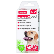 Līdzeklis pret blusām, ērcēm suņiem : Beaphar Fiprotec dog, no 20 līdz 40 kg, 1pip; bezrecepšu vet.zāles