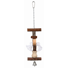 Rotaļlieta putniem : Trixie Natural Living toy with bell/rope, 38 cm
