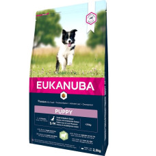 Sausa barība kucēniem - Eukanuba Puppy & Junior, Small & Medium, Lamb & Rice, 2.5 kg
