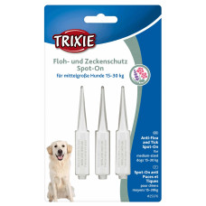 Pilieni pret blusām, ērcēm suņiem : Trixie Spot On flea and tick protection for medium, sized , 3×5ml
