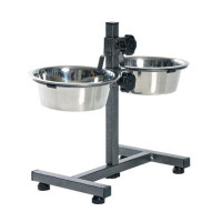 Statīvs ar bļodām : Trixie Dog Bar 2*2.8l/24cm, 50cm