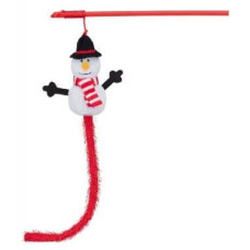 Ziemassvētku rotaļlieta uz kāta kaķiem : Trixie Xmas Playing rod Snowman, 31 cm