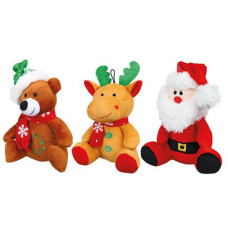 Ziemassvētku rotaļlieta no plīša suņiem : Trixie Xmas dog toy, plush, 20 cm/1gab
