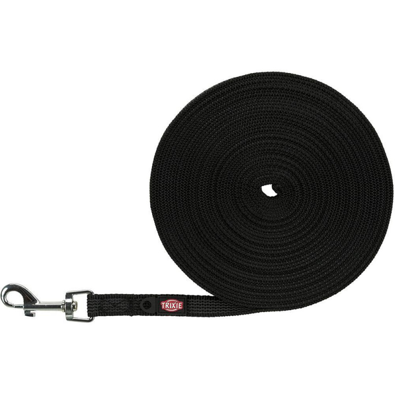Pavada suņiem - Trixie Tracking leash, rubberised, S–M: 10 m/15 mm, black