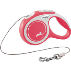 Inerces pavada suņiem: Trixie Flexi New COMFORT, cord leash, XS, 3 m, red, up to 8kg