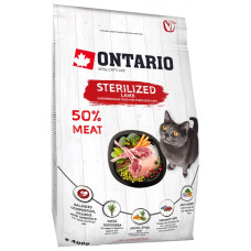 Корм для кошек –  Ontario Cat Sterilised Lamb 0.4kg