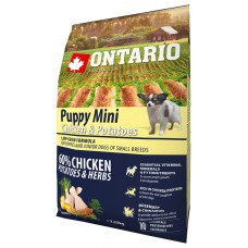 Sausā barība kucēniem - Ontario Dog Puppy Mini Chicken/Potatoes, 2.25kg