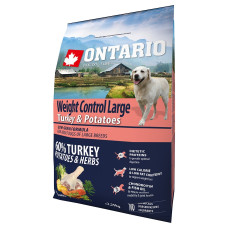 Корм для собак – Ontario Dog Large Weight Control Turkey & Potatoes, 2.25kg