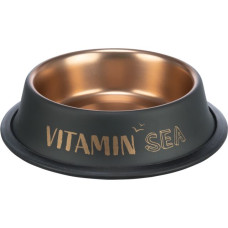 Bļoda dzīvniekiem, metāls : Trixie BE NORDIC bowl, stainless steel/rubber, 0.45 l/ø 19 cm, black/bronze