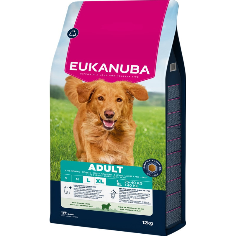 Sausa barība suņiem - Eukanuba Adult Large Lamb and Rice, 12 kg