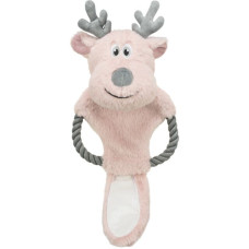 Plīša rotaļlieta - Trixie Xmas reindeer with rope, plush/rope, 47 cm