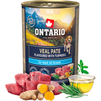 Konservi suņiem - Ontario Adult Veal Pate with Turmeric Flavor 400g 