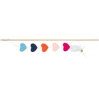 Rotaļlieta kaķiem - Trixie Teaser rod hearts, wood/felt, catnip, 48 cm 
