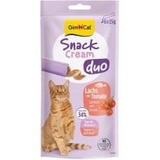Gardumi kaķiem - GimCat SNACK CREAM DUO SALMON & TOMATO 6x15g