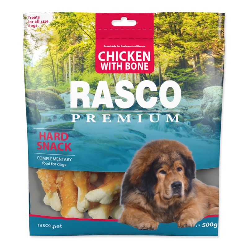 Gardums suņiem - Rasco Premium Snack bones coated with chicken meat 500 gr