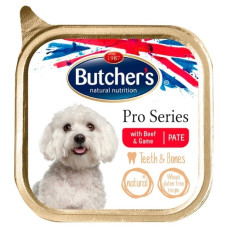 Konservēta barība suņiem : Butchers DOG Pro Series with beef&game PATE, 150 g 