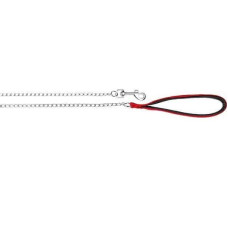 Pavada : Trixie Chain leash with nylon hand loop, 1.10 m/2.0 mm, red