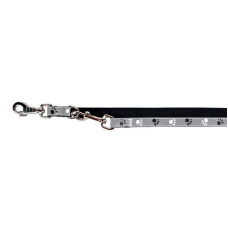 Pavada : Trixie Silver Reflect adjustable lead, M–L: 2.00 m/20 mm, black/grey