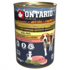 Konservi suņiem : Ontario Dog Veal Pate with Herbs 400g