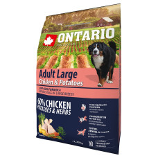 Sausa barība suņiem - Ontario Dog Adult Large Chicken and Potatoes, 2,25 kg