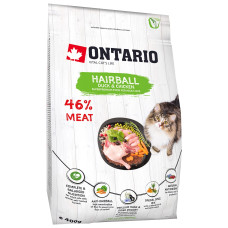Sausā barība kaķiem : Ontario Cat Hairball 0.4kg