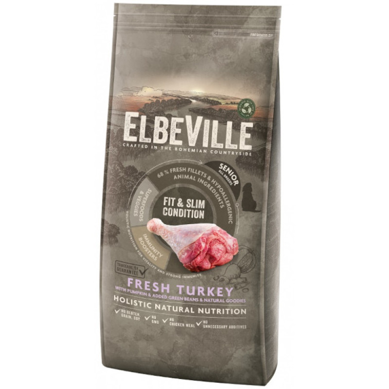 Sausa barība suņiem - Placek ELBEVILLE Senior All Breeds Fresh Turkey Fit and Slim Condition 20 kg