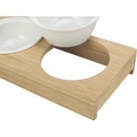 Bļoda dzīvniekiem, keramika - Trixie Bowl set, ceramic/bamboo, 2×0.25 l/ø 12cm/30×5×14 cm