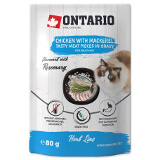 Консервы для кошек – Ontario Herb Chicken with Mackerel, Rice and Rosemary, 80г