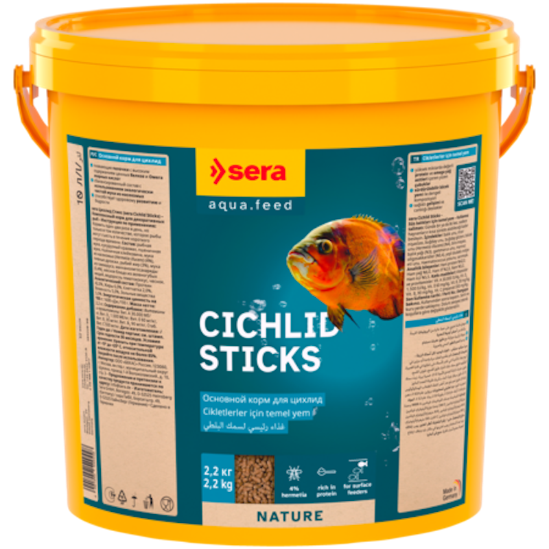Pamata barība cihlīdām - Sera Cichlids Sticks 10l (2.2kg)