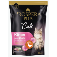 Konservi kaķēniem - Prospera Plus, Cat Pouch Kitten, Duck and Green Beans, 85 g