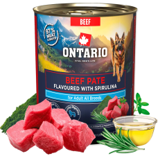 Konservi suņiem - Ontario Adult Beef Pate with Spirulina Flavor 800g