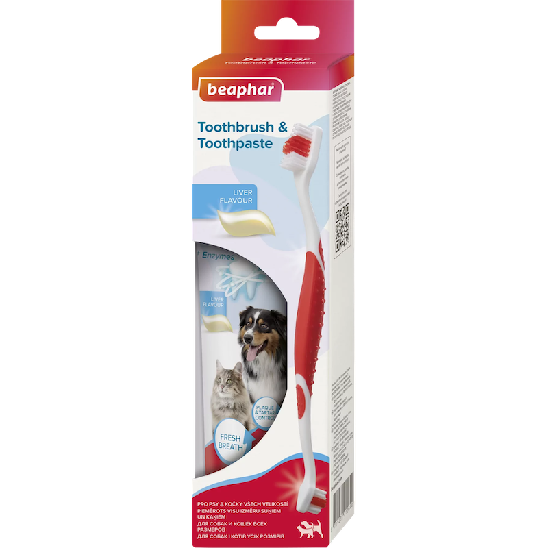 Zobu pasta + zobu birste Beaphar TOOTH COMBIPACK