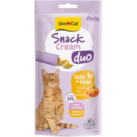 Gardumi kaķiem - GimCat SNACK CREAM DUO CHICKEN & PUMPKIN 6x15g