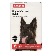 Līdzeklis pret blusām, ērcēm suņiem : siksna : Beaphar Ungezieferband For Dog, 65 cm (melns), vet. produkts