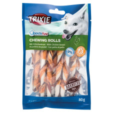 Gardums suņiem : Trixie Denta Fun barbecue chewing rolls, chicken, 12 cm, 10 gab/80 g.