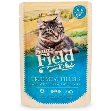 Konservēta barība kaķiem : Sams Field CAT POUCH White Fish/Green Peas 85g.