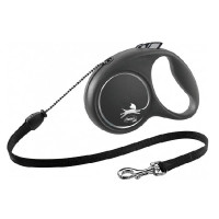 Inerces pavada suņiem - Trixie Flexi Black Design, Cord leash, S, 5m, (12 kg)