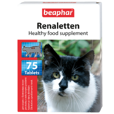 Vitamīnizēta papildbarība : Beaphar Renaletten, 75gab, kaķiem ar nieru slimībām