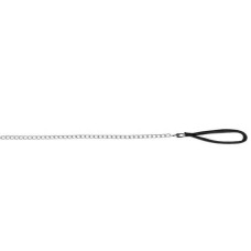 Pavada : Trixie Chain leash with nylon hand loop, 1.00 m/3.0 mm, black
