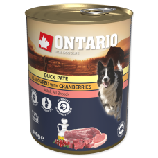 Konservi suņiem : Ontario Dog Duck Pate with Cranberries 800g